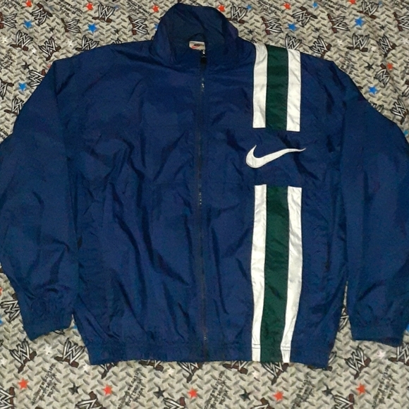 90s Nike Zip Up Windbreaker Swoosh Jacket Vintage